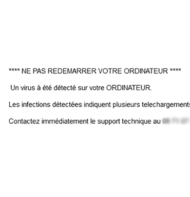 Arnaque faux support informatique